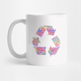 Recycle Symbol Silhouette Shape Text Word Cloud Mug